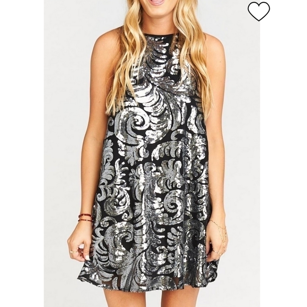 NWT Show Me Your Mumu Gomez Sparkle Dress Halter Sequin Mini Small Era Tour